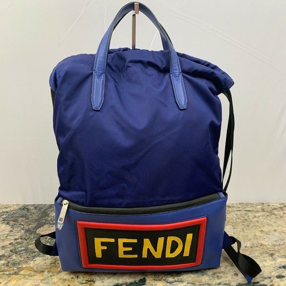 Fendi Other - Fendi Monster Drawstring Nylon / Leather Backpack